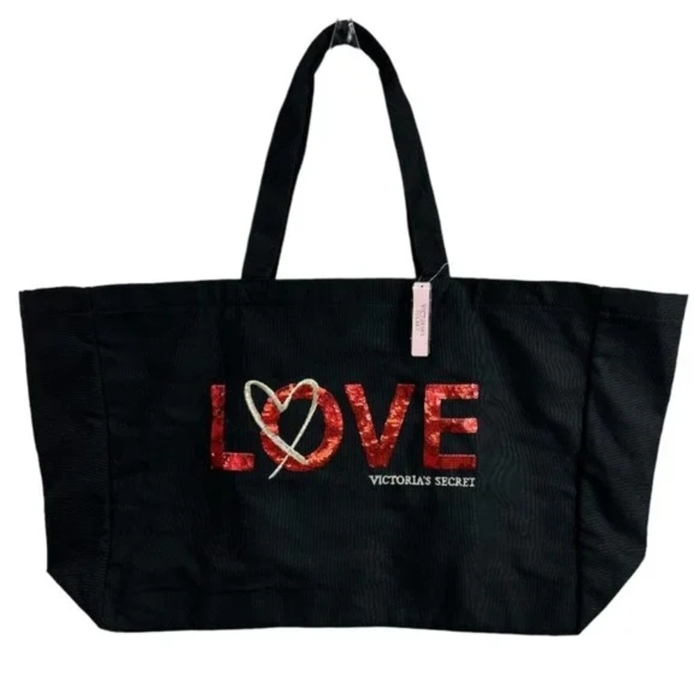 Victoria's Secret Black and Red Love Tote